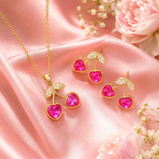 Cherry Crystal Jewelry set