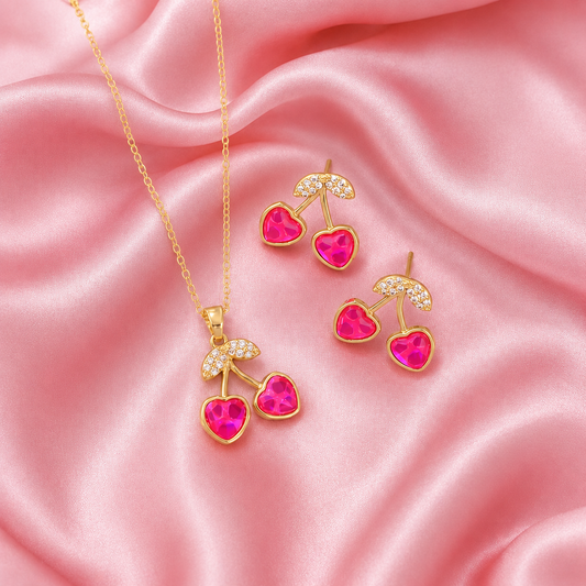 Cherry Crystal Jewelry set