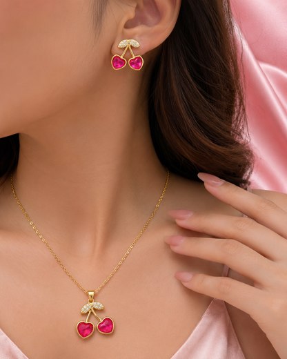 Cherry Crystal Jewelry set