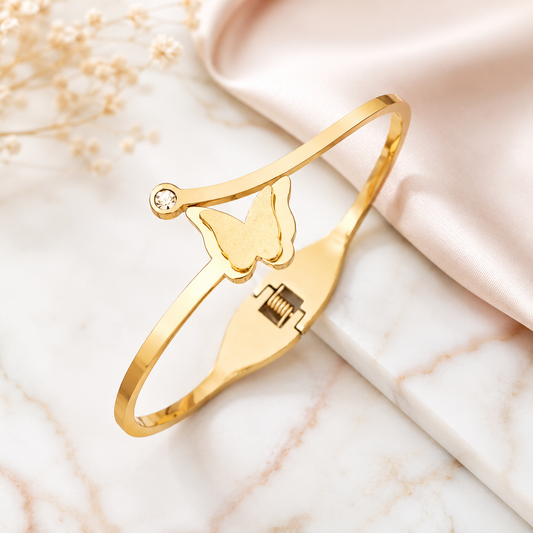 🦋 Golden Butterfly Grace Bangle