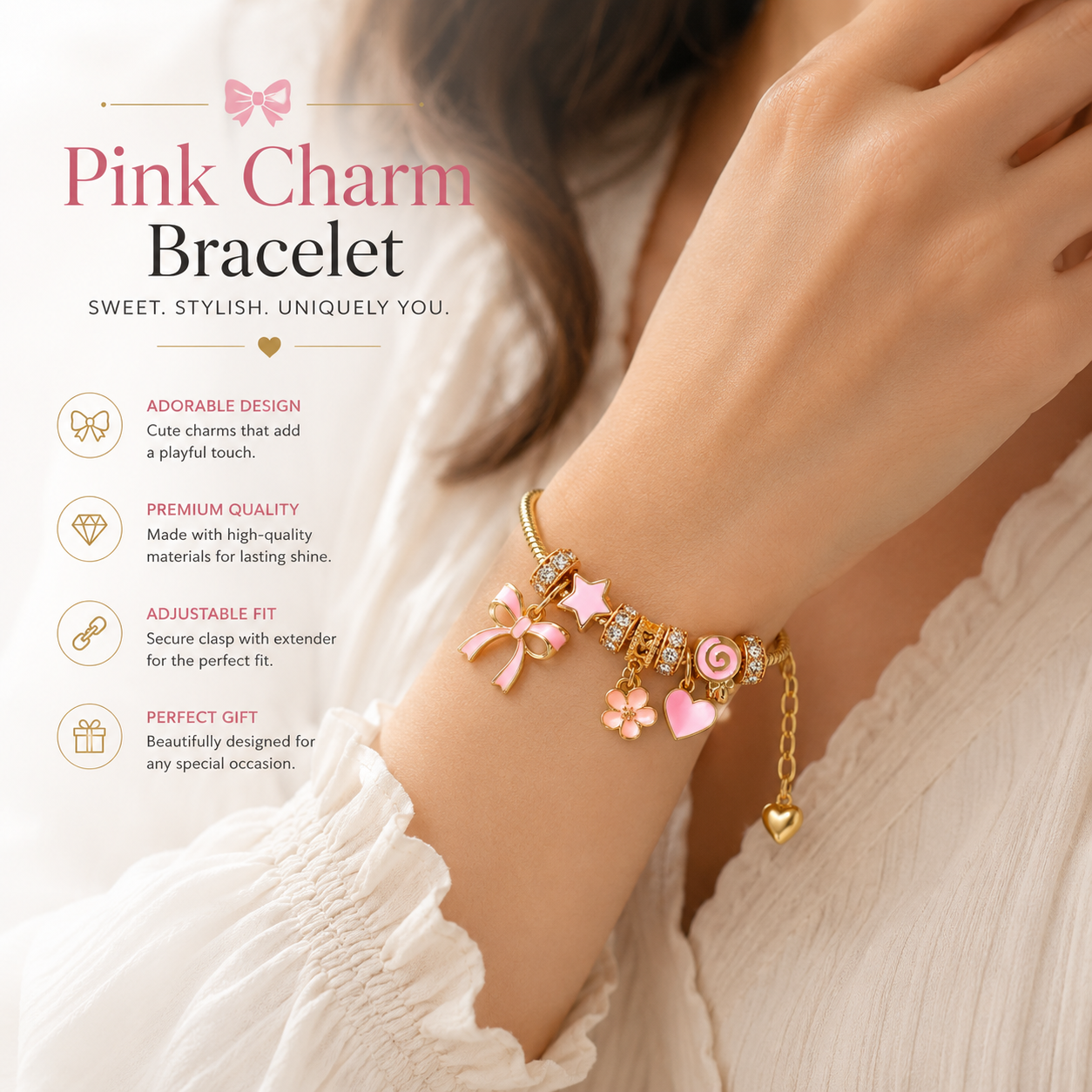 Pink Charm Bracelet