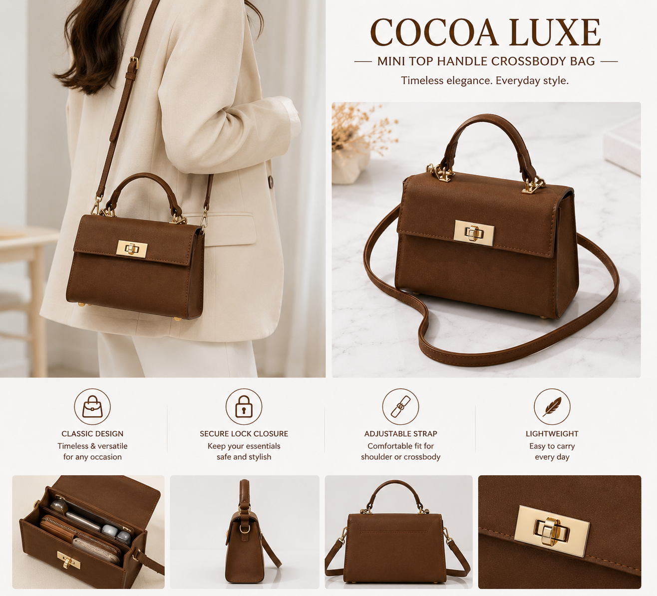 Cocoa Luxe Bag