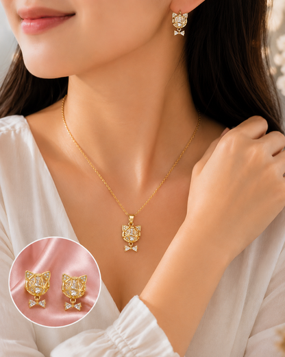 Crystal Kitty Luxe Jewelry Set
