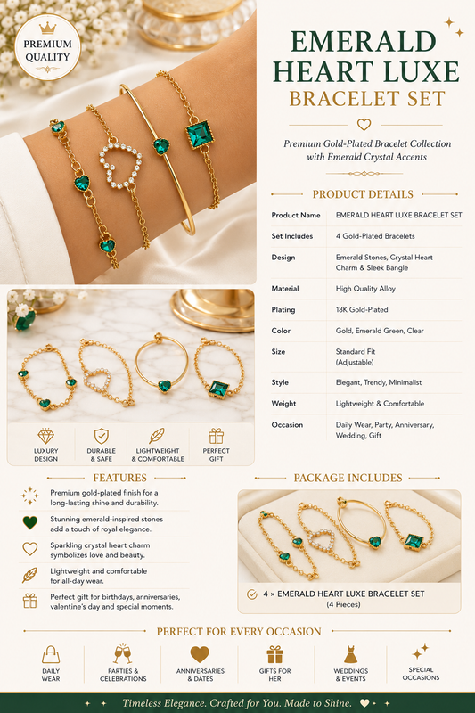 emerald heart luxe set