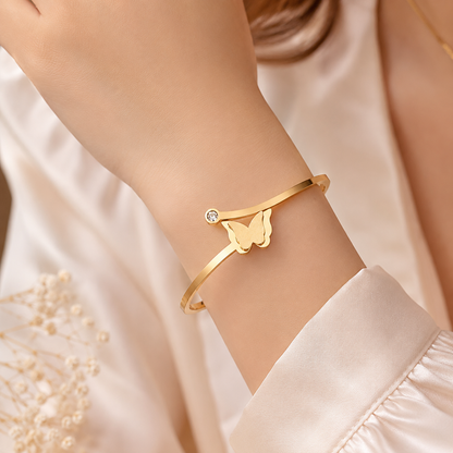 🦋 Golden Butterfly Grace Bangle