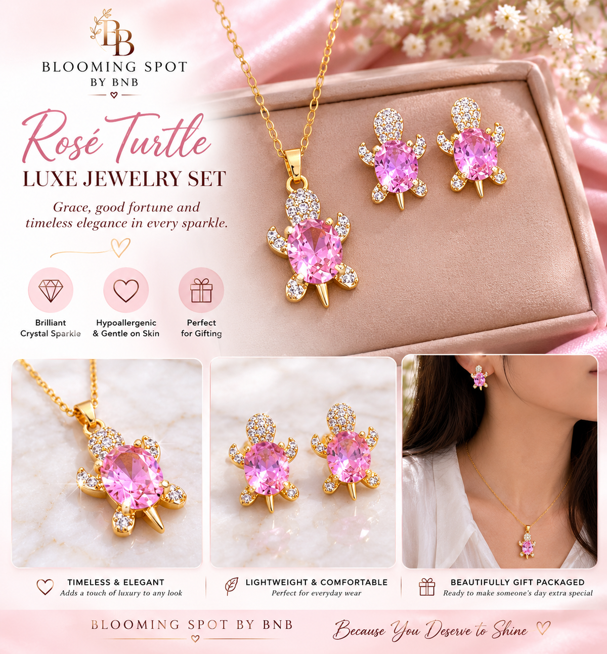 Rosé Turtle Luxe Jewelry Set ⭐