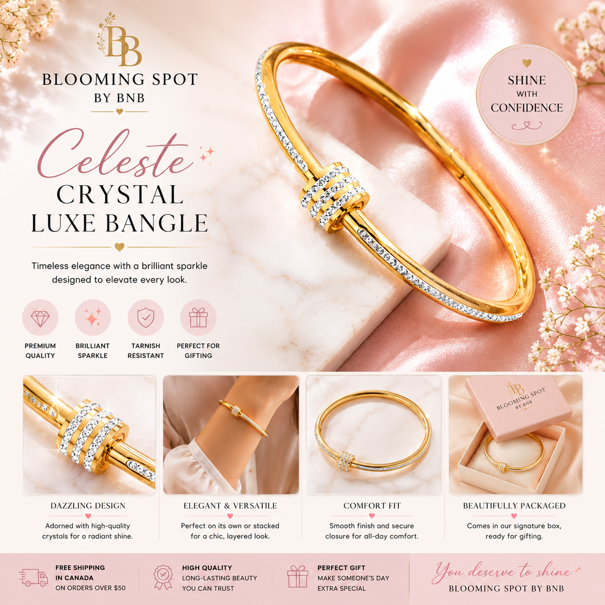 Celeste Crystal Luxe Bangle