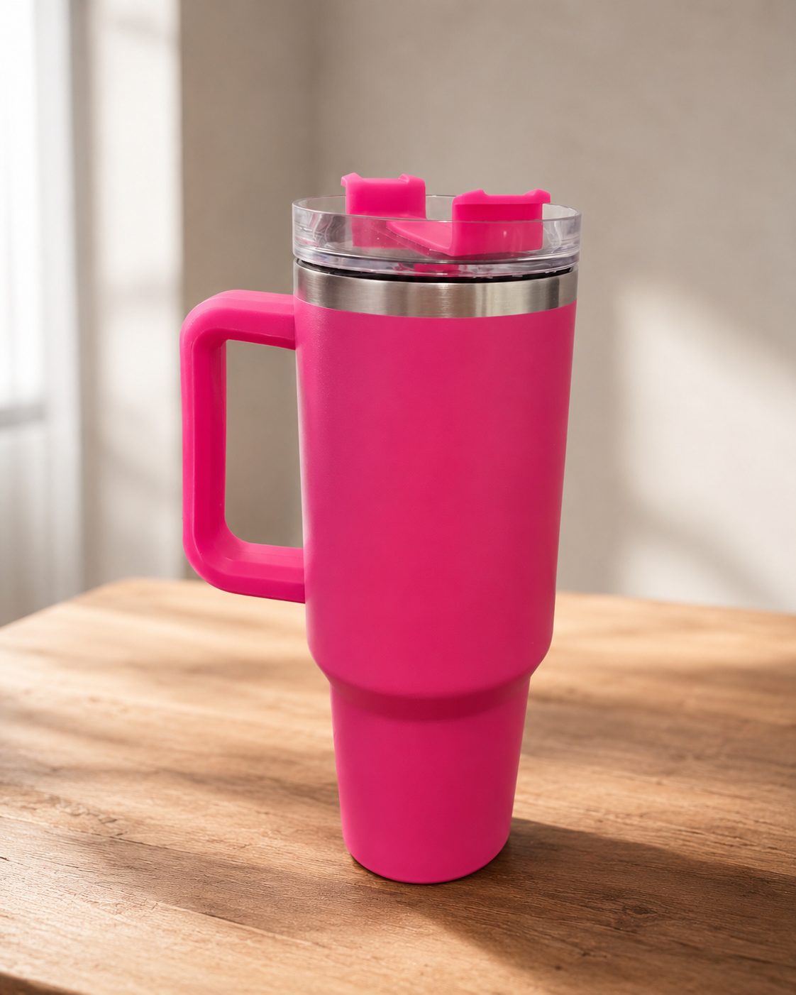 Stainless Steel Floral Insulated Tumbler with Handle