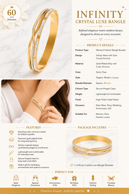 Infinity Crystal Luxe Bangle