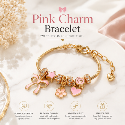 Pink Charm Bracelet