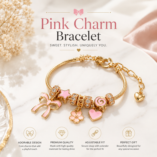 Pink Charm Bracelet
